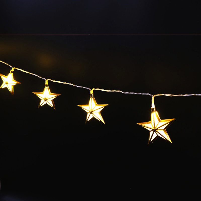 Ramadan Light Star Shape Reťazec Romantický Bling Farebný Závesný Svetelný Darček Pre Domácu Výzdobu