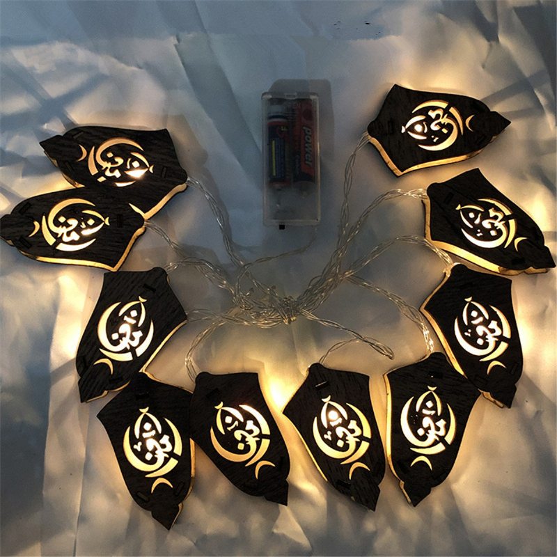 Ramadánový Reťazec Svetla Eid Mubarak Islamská Lampa Dekorácia Mešita Eid Party Potreby