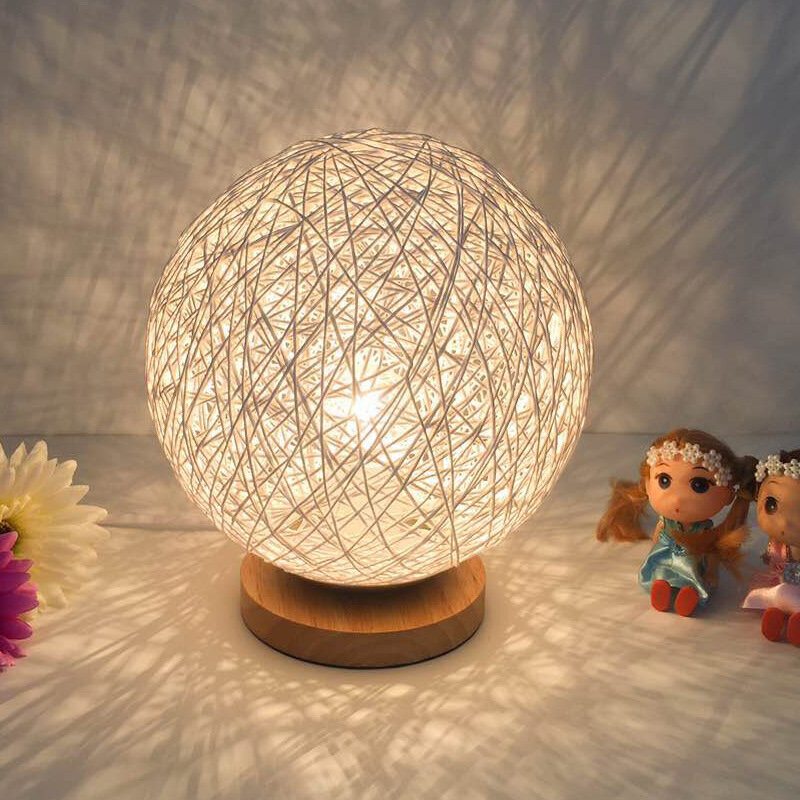 Ratanová Guľa Nočný Stolík Nočná Lampa Spálňa Home Decor Valentine Gift