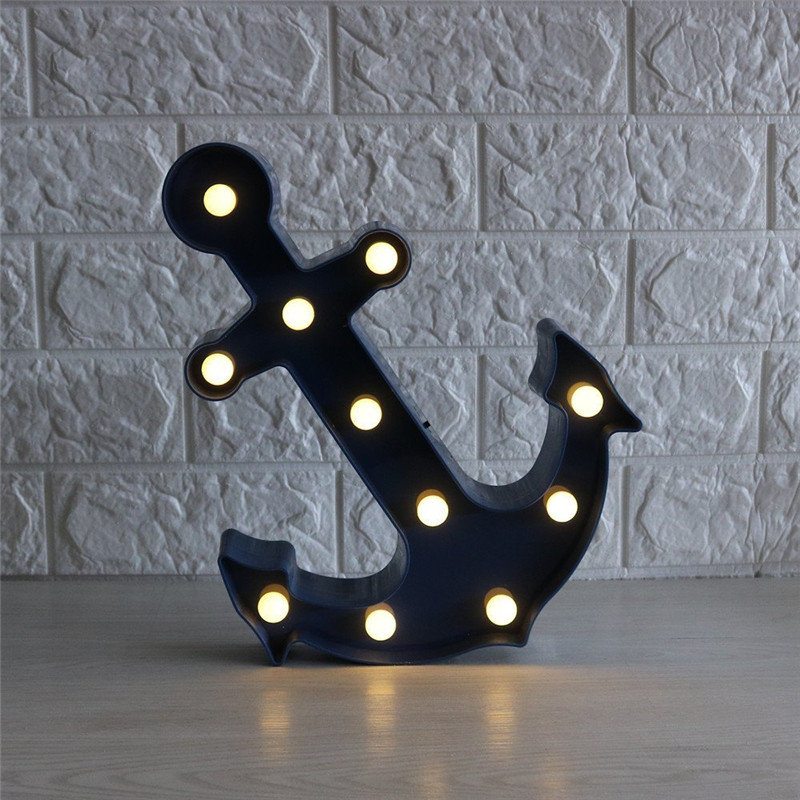 Roztomilá Nástenná Led Nočná Lampa Anchor Dekor Do Detskej Spálne