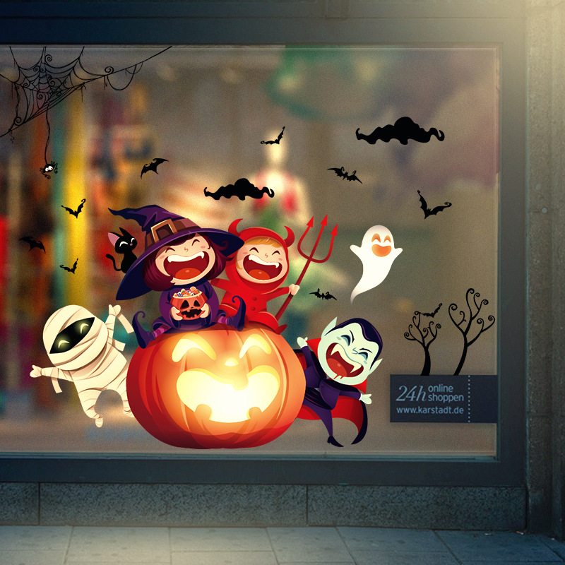 Roztomilé Halloweenske Nálepky Na Stenu Dekorácia Na Okenný Festival Diy Zadarmo Vložiť