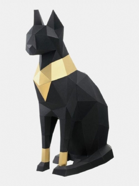 Ručne Vyrobený Diy Egyptský Mačací Boh Bastet 3d Papierový Model Domáce Dekorácie Obývacia Izba Kancelársky Dekor Urob Si Sám Remeselný Puzzle Vzdelávacie Detské Hračky Darček