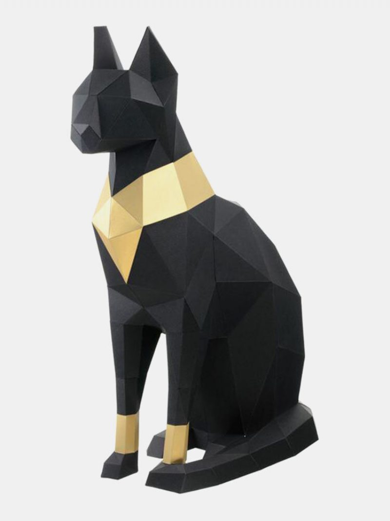 Ručne Vyrobený Diy Egyptský Mačací Boh Bastet 3d Papierový Model Domáce Dekorácie Obývacia Izba Kancelársky Dekor Urob Si Sám Remeselný Puzzle Vzdelávacie Detské Hračky Darček