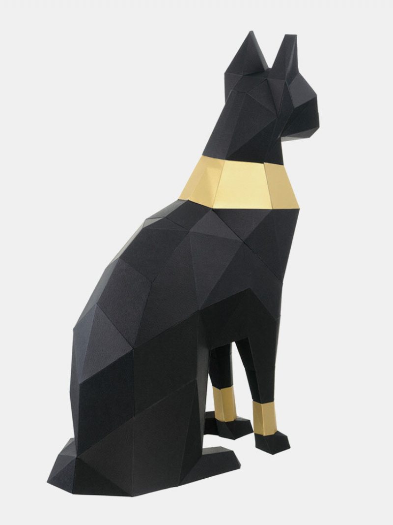 Ručne Vyrobený Diy Egyptský Mačací Boh Bastet 3d Papierový Model Domáce Dekorácie Obývacia Izba Kancelársky Dekor Urob Si Sám Remeselný Puzzle Vzdelávacie Detské Hračky Darček