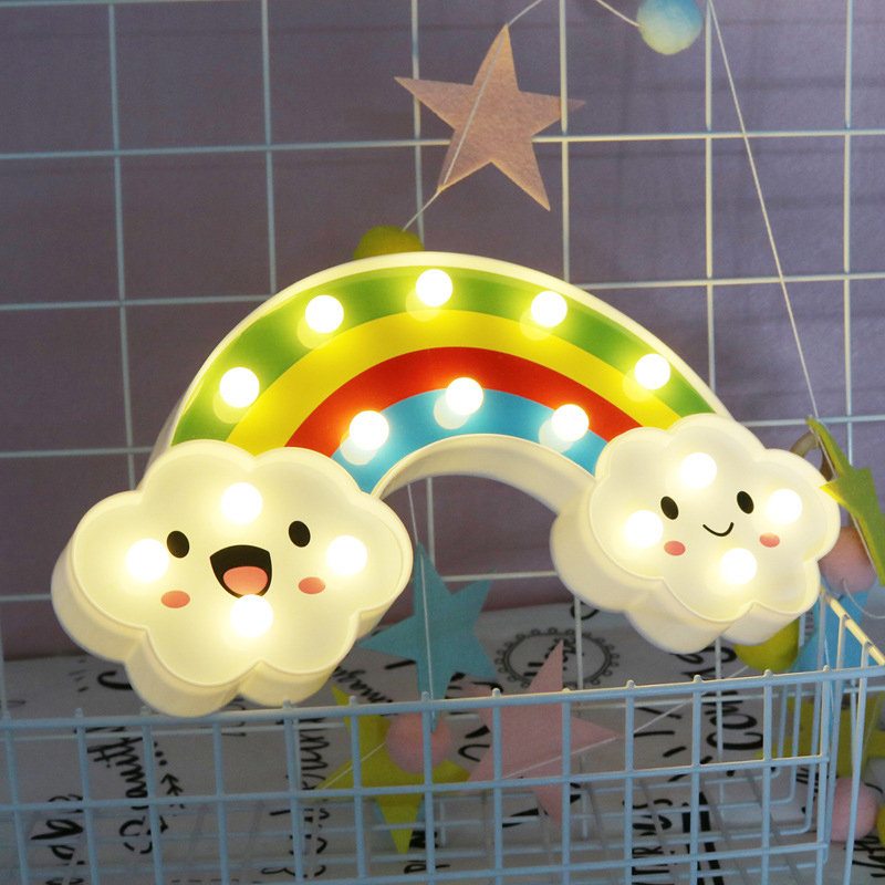 Smile Face Cloud Rainbow Led Nočné Svetlo Kreslená Nočná Lampa Detská Hračka Darčekové