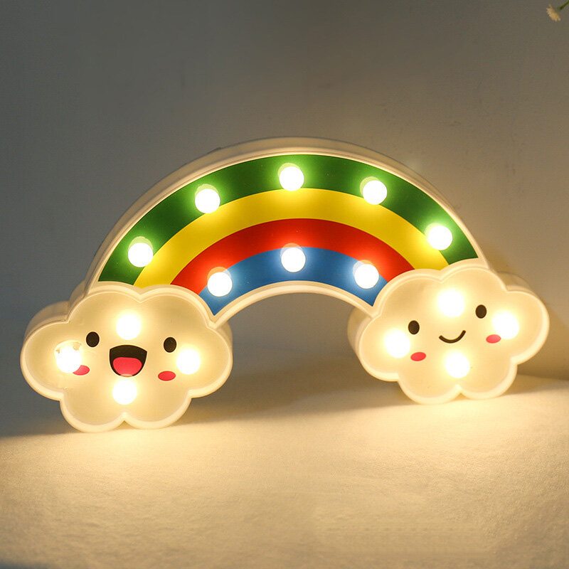 Smile Face Cloud Rainbow Led Nočné Svetlo Kreslená Nočná Lampa Detská Hračka Darčekové