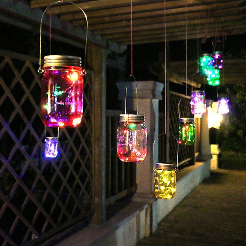 Solárne Napájané 2m 20led Diódami Mason Jar Veko Fairy String Light Drôtené Svietidlo Pre Záhradnú Výzdobu