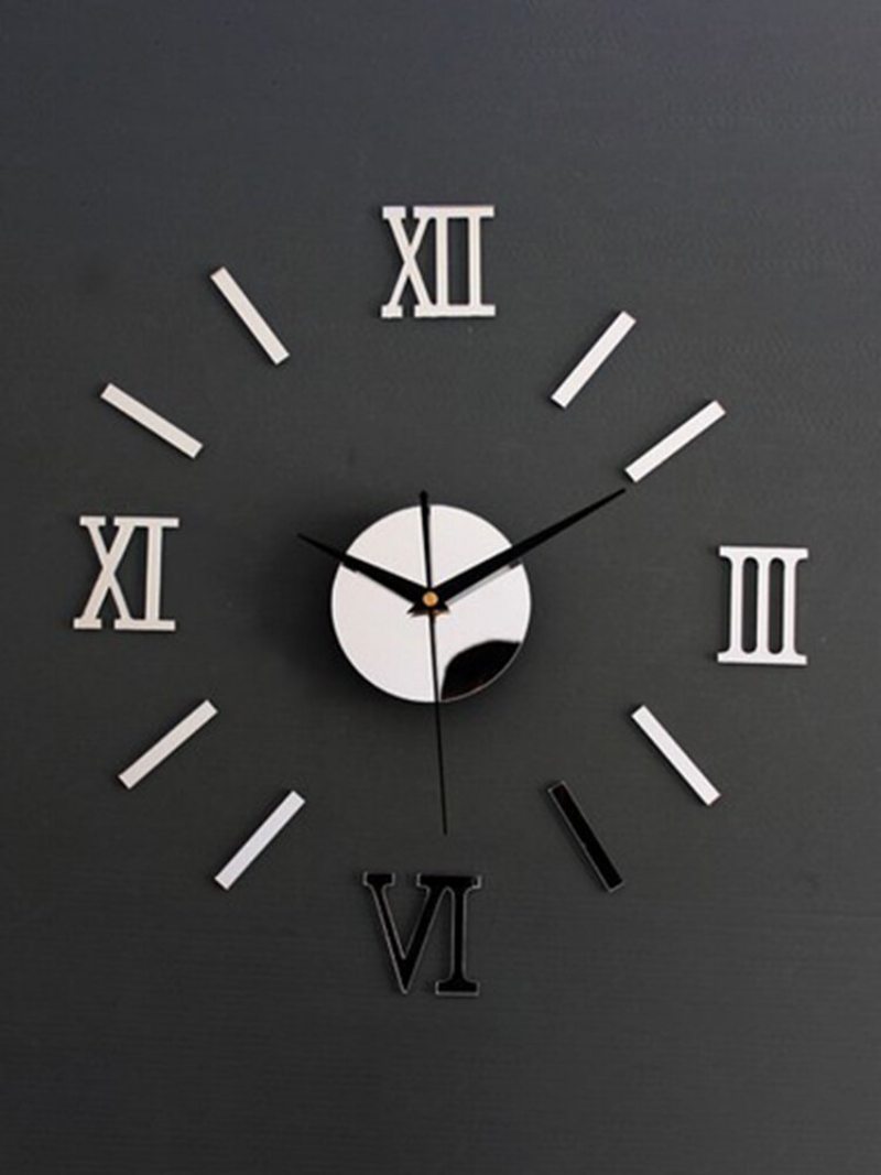 Urob Si Sám Luxusné 3d Zrkadlové Nástenné Hodiny Art Decor Sticker Mute Wall Clock