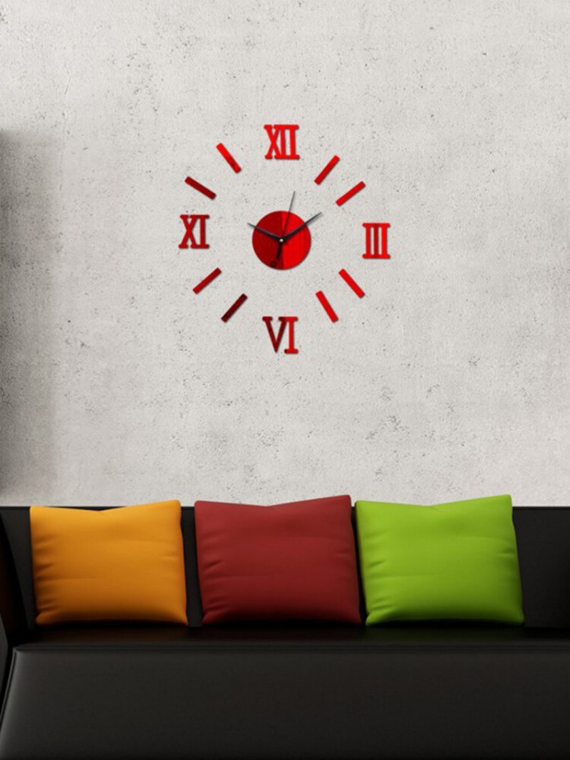 Urob Si Sám Luxusné 3d Zrkadlové Nástenné Hodiny Art Decor Sticker Mute Wall Clock