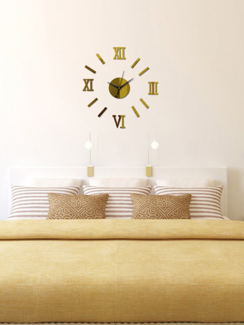 Urob Si Sám Luxusné 3d Zrkadlové Nástenné Hodiny Art Decor Sticker Mute Wall Clock