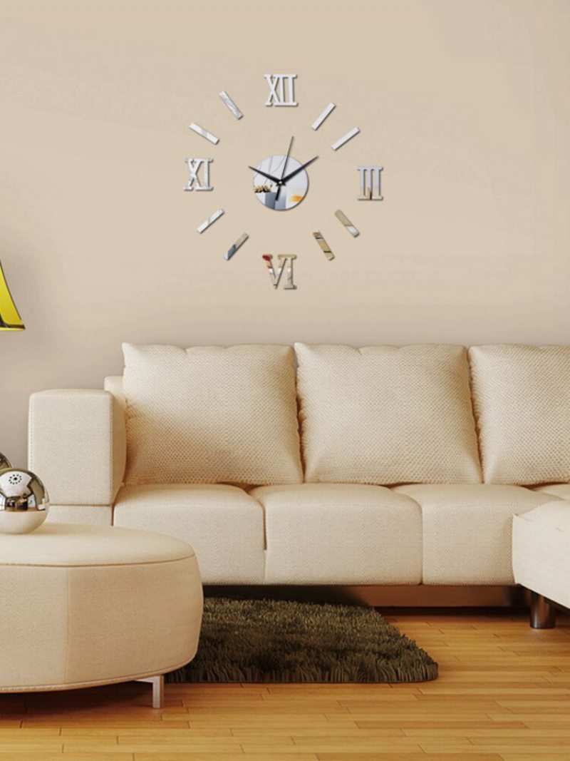 Urob Si Sám Luxusné 3d Zrkadlové Nástenné Hodiny Art Decor Sticker Mute Wall Clock