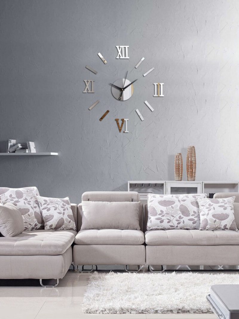 Urob Si Sám Luxusné 3d Zrkadlové Nástenné Hodiny Art Decor Sticker Mute Wall Clock