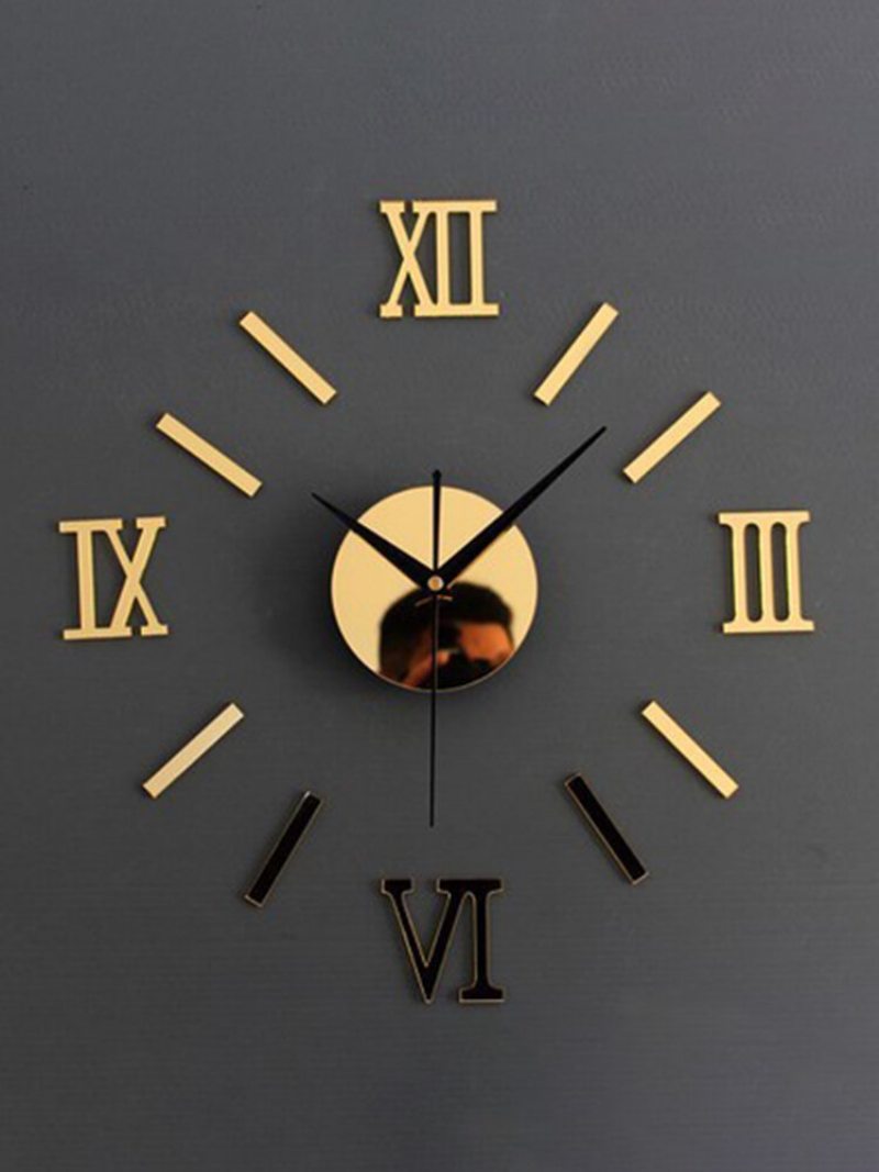 Urob Si Sám Luxusné 3d Zrkadlové Nástenné Hodiny Art Decor Sticker Mute Wall Clock