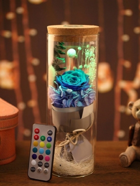 Večná Kvetinová Fľaša Na Želanie Svetelný Sklenený Kryt Kreatívny Darček Na Valentína
