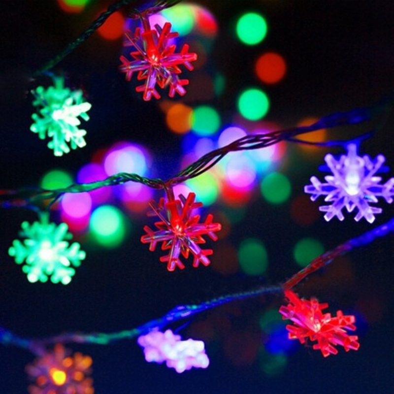 Vianočné Ozdoby Snowflake Vodotesné Led Blesky String Festival Svadobná Výzdoba