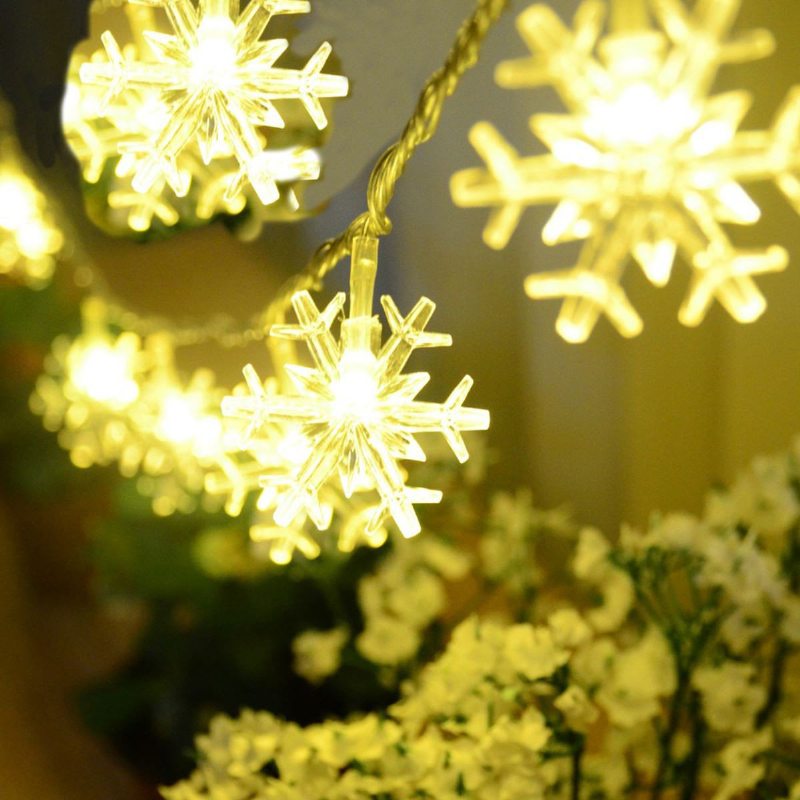 Vianočné Ozdoby Snowflake Vodotesné Led Blesky String Festival Svadobná Výzdoba