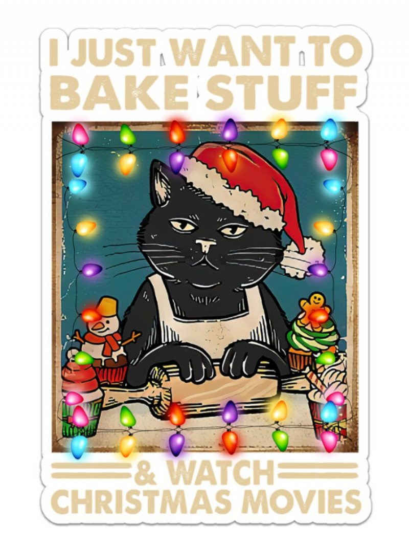 Vianočný Vzor Čiernej Mačky Nezarámovaný Olejomaľba Na Plátne Nástenné Umenie Obývacia Izba Home Decor