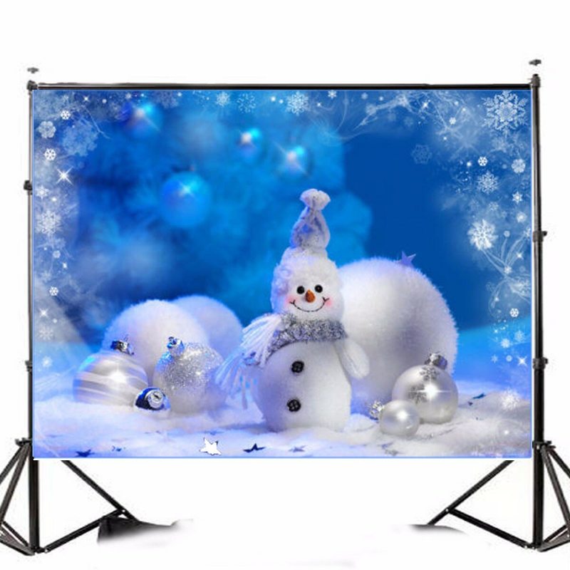 Vinyl Fabric Christmas Snowman Studio Photography Background