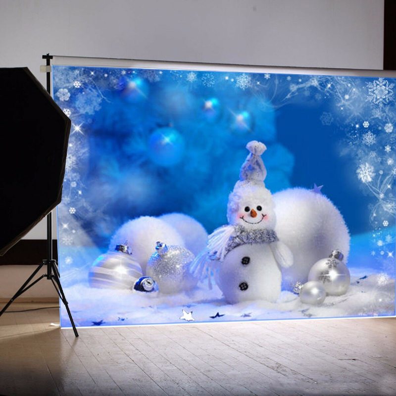 Vinyl Fabric Christmas Snowman Studio Photography Background