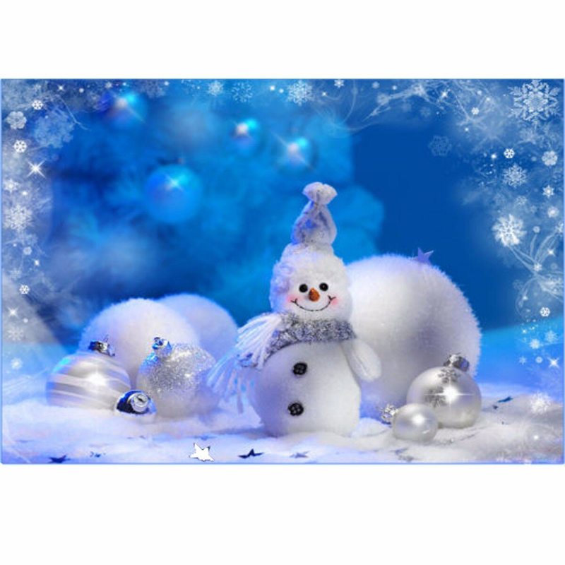 Vinyl Fabric Christmas Snowman Studio Photography Background