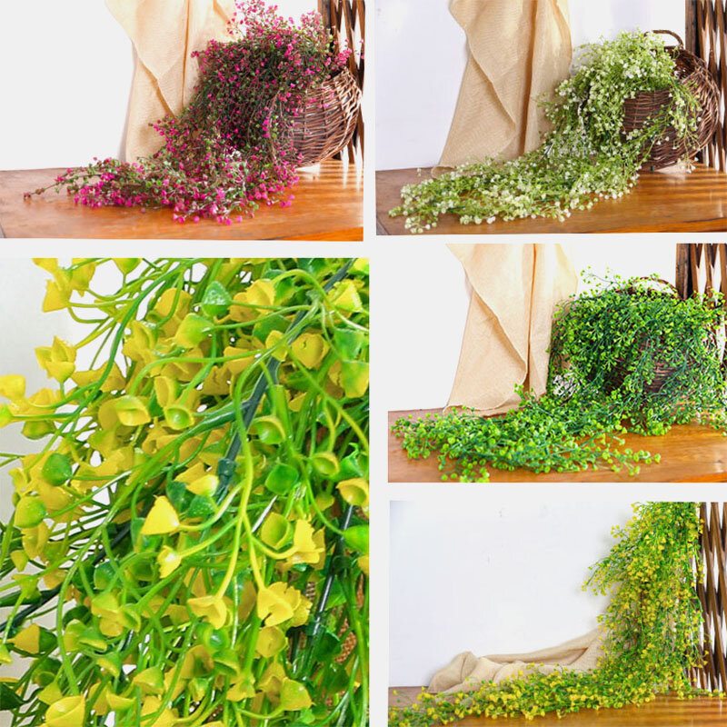 Zelené Rastliny Kvetinové Dekorácie Viniča Plastový Závesný Kôš Na Kvetiny Nástenné