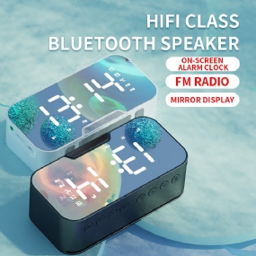 Zrkadlový Bluetooth Reproduktor Rádiová Karta Kreatívny Darček Hodiny Budík Zvukový Príjem Hlasová Výzva