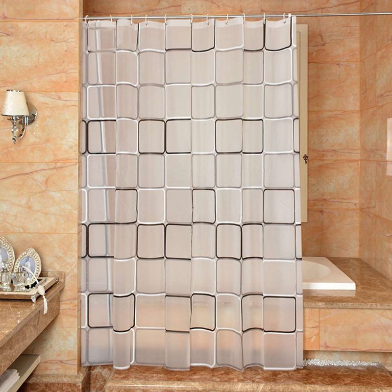 Kockovaný Kúpeľňový Sprchový Záves Peva Environmentálny Ochranný