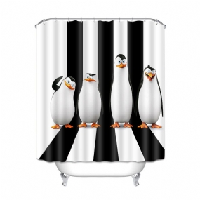 Sprchový Záves S Roztomilými Zvieratkami Penguins S 12 Háčikmi