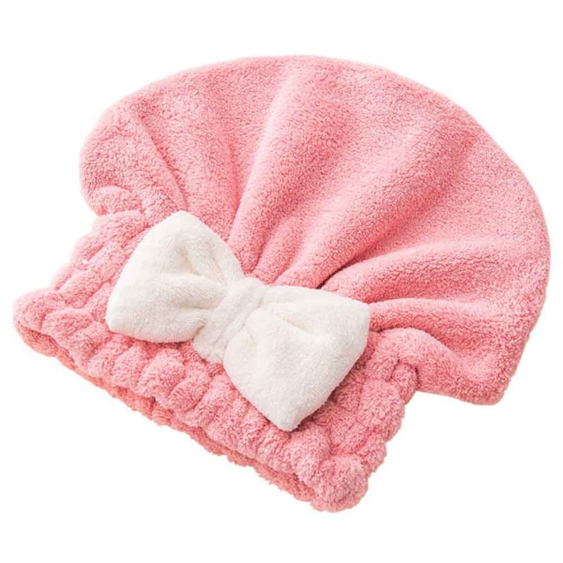 Super Absorpčná Čiapka Na Sušenie Vlasov Bow Coral Velvet Magic Shower Cap