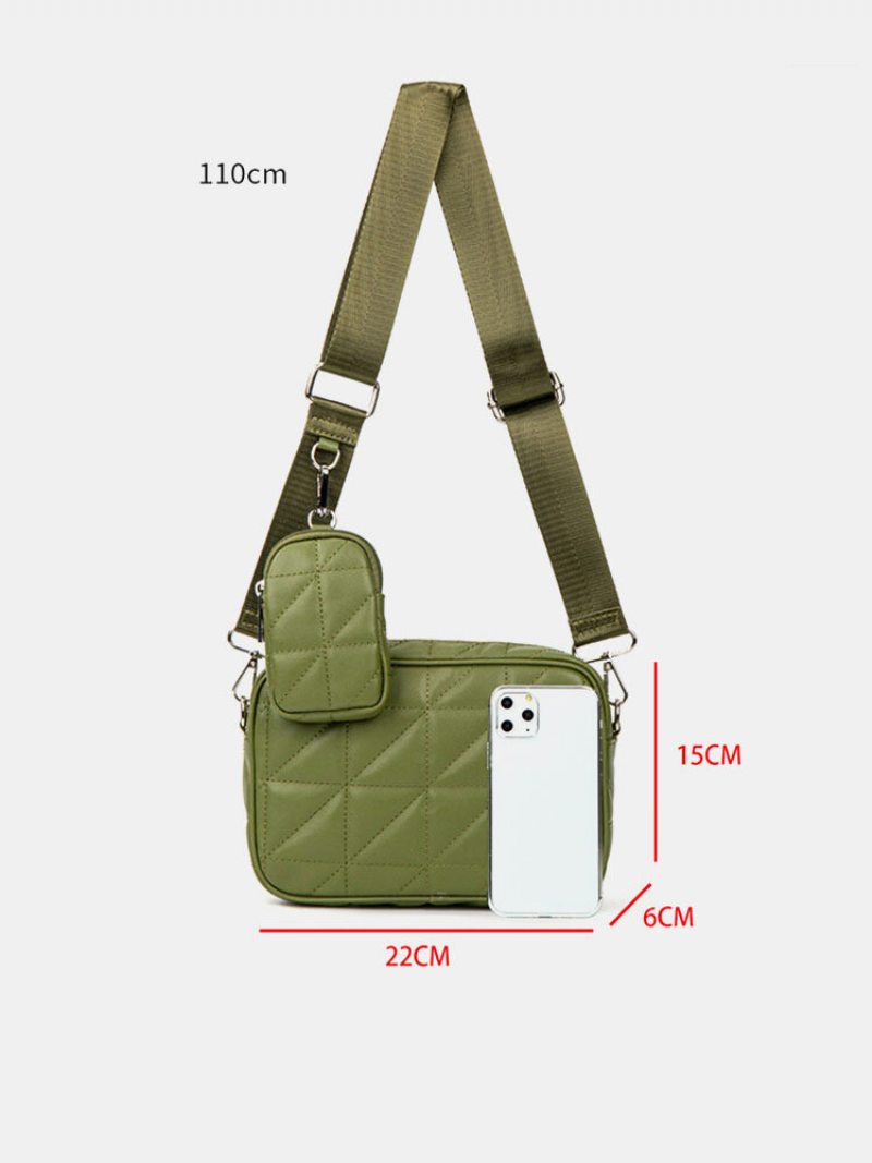 2 Ks Dámske Mriežkované Vzor Z Umelej Kože Veľkokapacitná Kombinovaná Taška Crossbody Cez Rameno