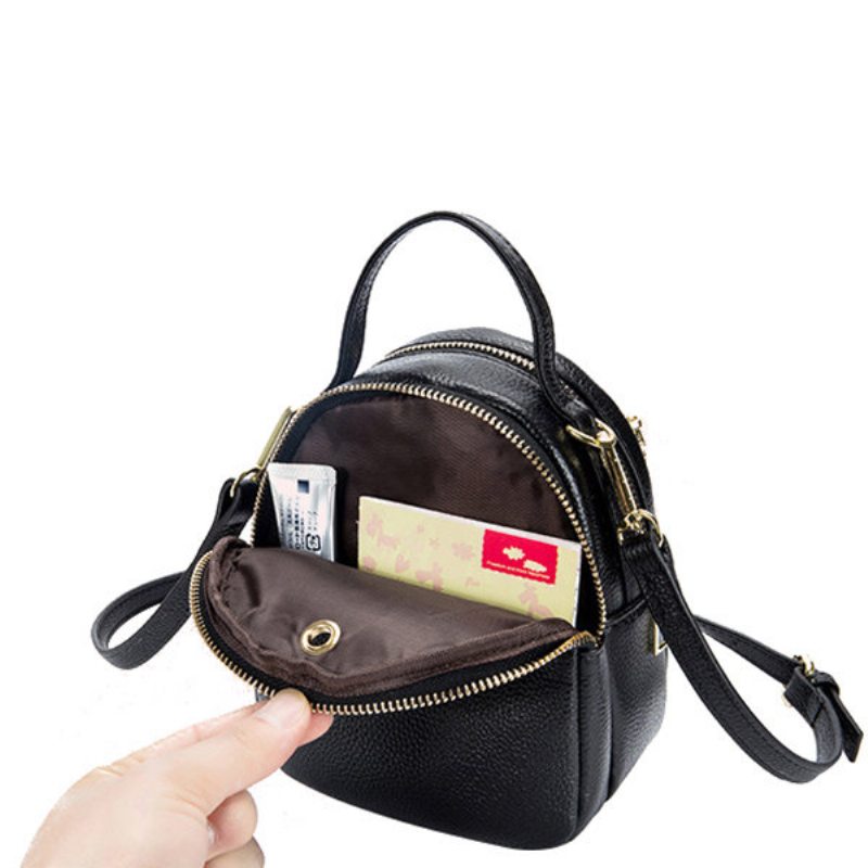 5.5-palcová Taška Na Telefón Z Pravej Kože Pure Color Cez Rameno Crossbody Kabelky Pre Ženy