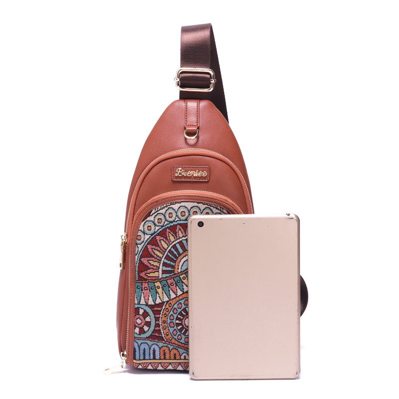 Brenice Vintage Vyšívacie Náprsné Tašky National Printing Crossbody