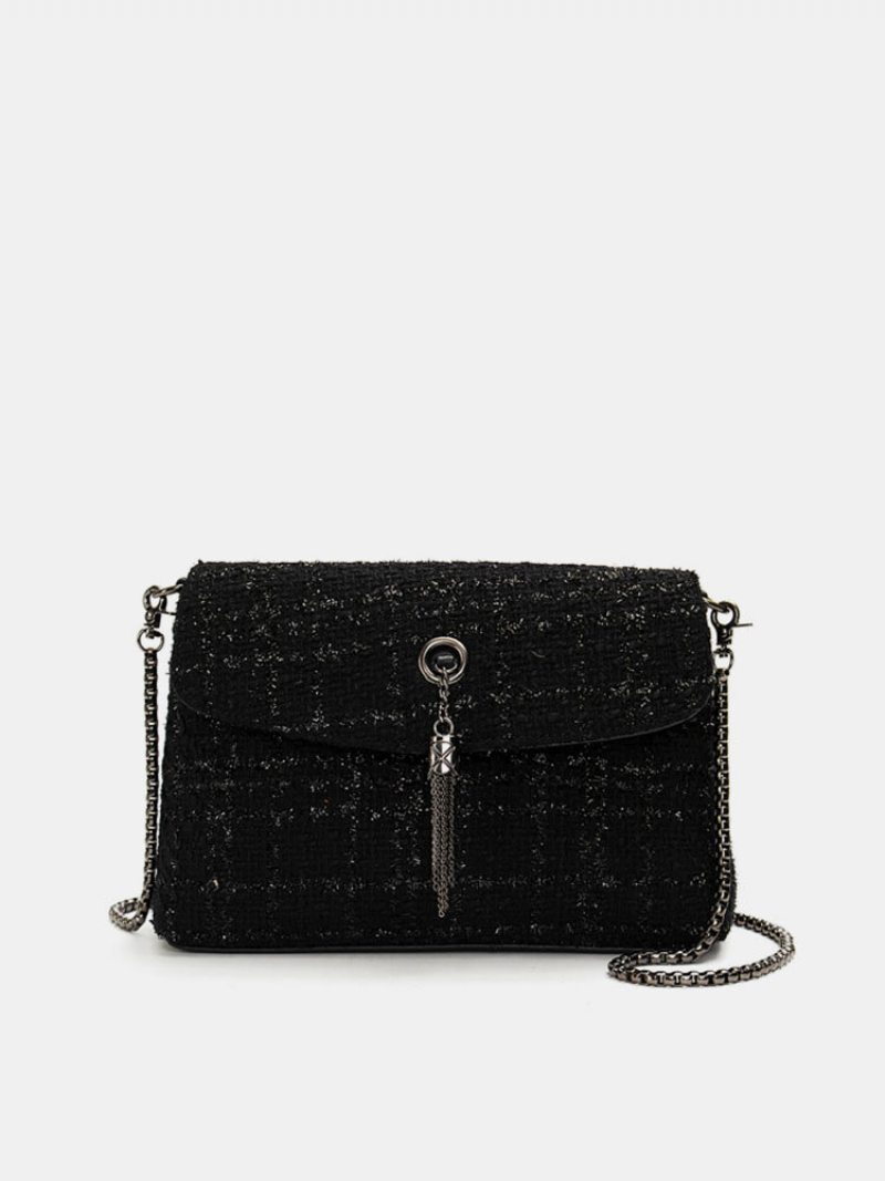 Dámska Elegantná Vlnená Taštička So Strapcom Cez Rameno Crossbody Kabelka