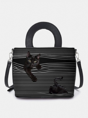 Dámska Kabelka Cat Striped Crossbody Taška Cez Rameno S Taškou