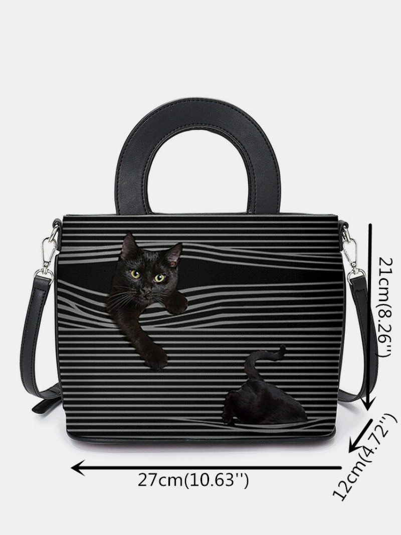 Dámska Kabelka Cat Striped Crossbody Taška Cez Rameno S Taškou