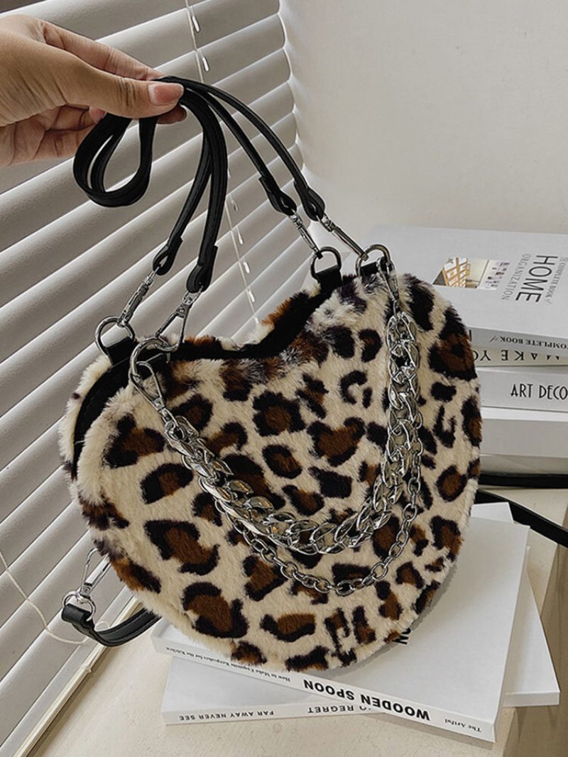 Dámska Kabelka Dacron Casual Leopard Chain Crossbody Bag