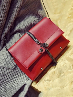 Dámska Kabelka Tassel Little Square Clutches Crossbody Z Pu Kože