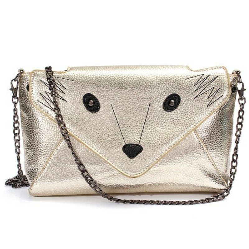 Dámska Kožená Crossbody Kabelka Fox Vzor