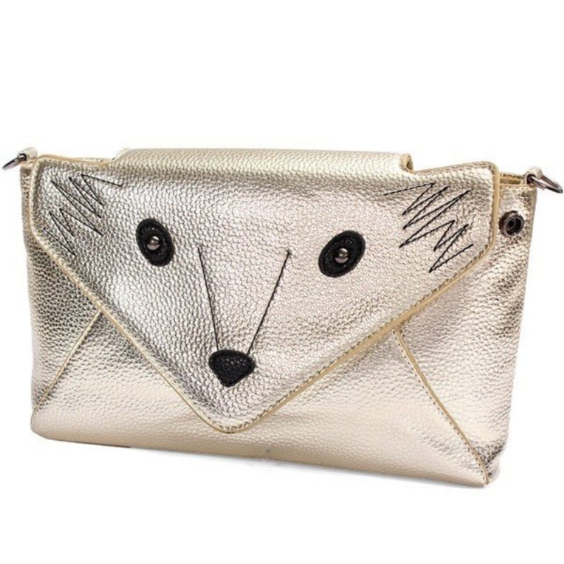 Dámska Kožená Crossbody Kabelka Fox Vzor