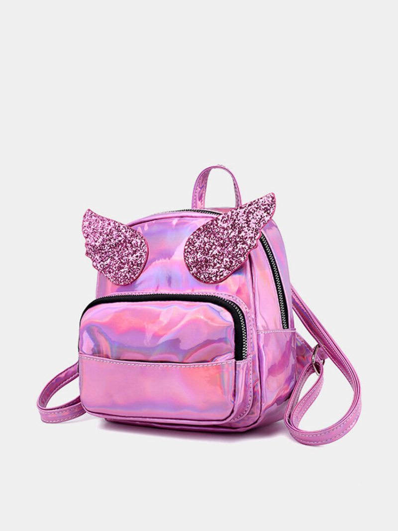 Dámska Laserová Taška Cez Rameno Sequin Wings Backpack Roztomilá Reflexná