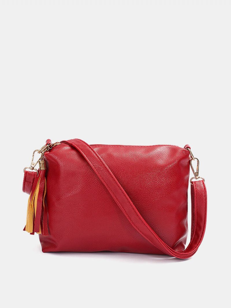 Dámska Ležérna Crossbody Taška Tassel Messenger Leisure Cez Rameno Na Zips