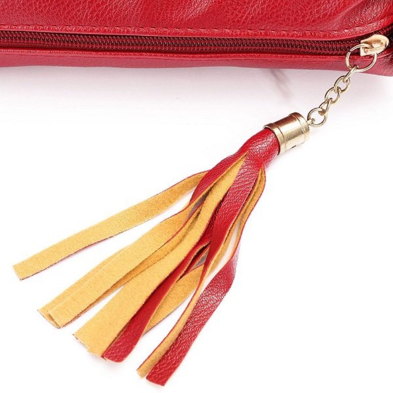 Dámska Ležérna Crossbody Taška Tassel Messenger Leisure Cez Rameno Na Zips