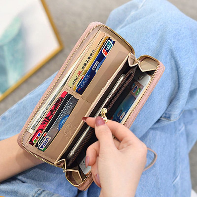 Dámska Multifunkčná Peňaženka Z Umelej Kože 6-palcový Držiak Karty Na Telefón