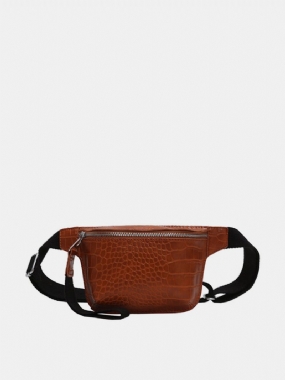 Dámska Náprsná Taška S Krokodílím Vzorom Pu Kožená Do Pása Vintage Crossbody