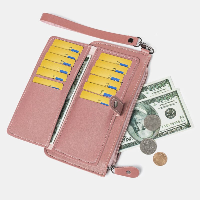Dámska Pevná Multifunkčná Peňaženka Z Umelej Kože S 12 Slotmi Na Karty Tašky Na Spojky Telefónu