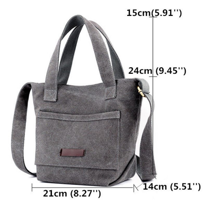 Dámska Plátená Kabelka Na Voľný Čas Pevná Crossbody