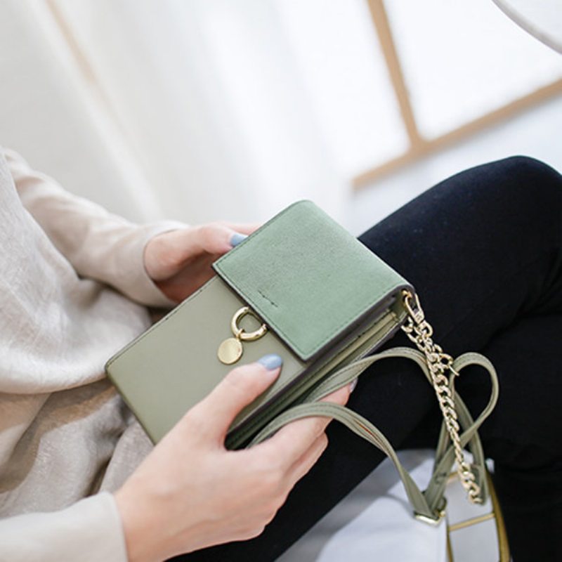 Dámska Pu Kožená Elegantná Crossbody Kabelka Vintage Na Telefón