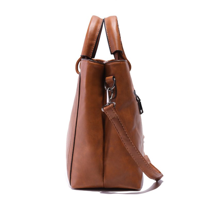 Dámska Pu Kožená Kabelka Square Tote Bag Oil Leather Crossbody