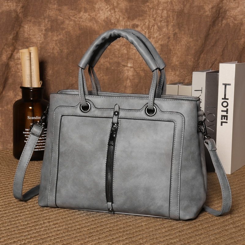 Dámska Pu Kožená Kabelka Square Tote Bag Oil Leather Crossbody