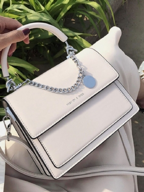 Dámska Pu Textúrovaná Malá Taška Fashion Simple Small Square Bag Chain Croosbody